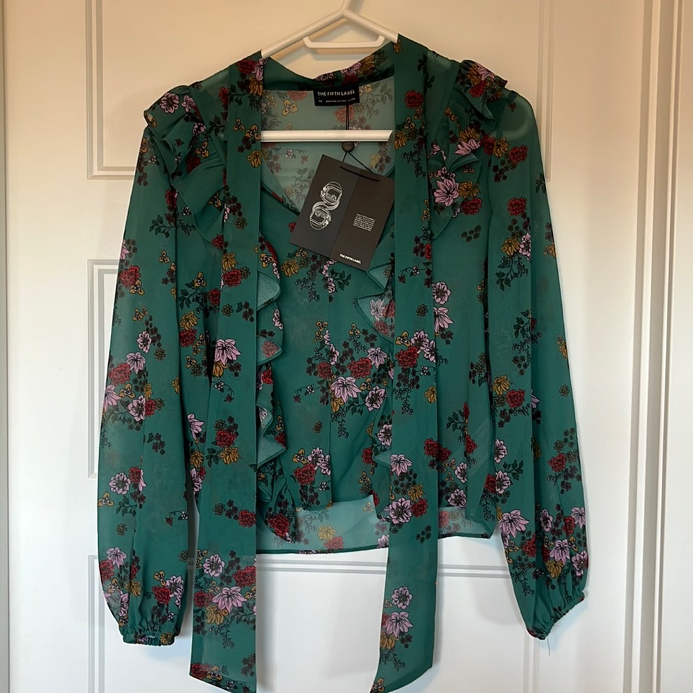 Floral green blouse